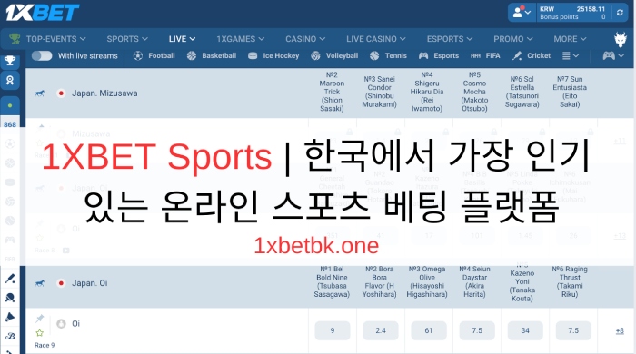 1XBET Sports | 한국에서 가장 인기 있는 온라인 스포츠 베팅 플랫폼