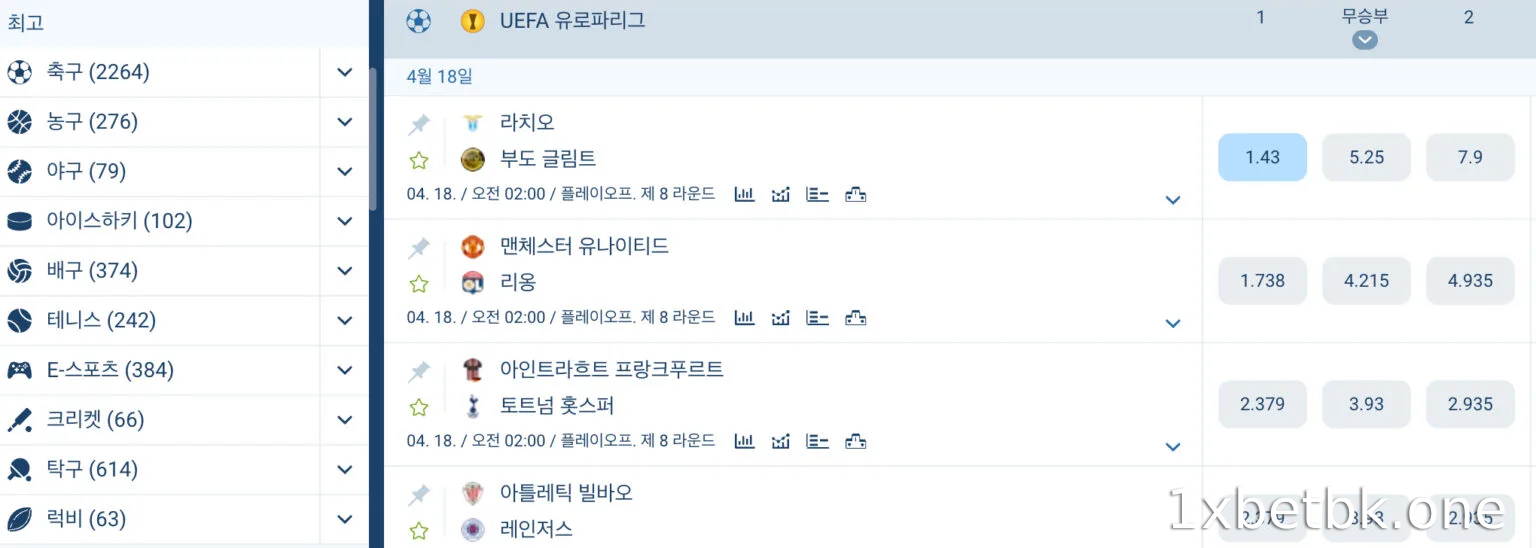 1XBET에서 베팅 참여가 가장 많은 6개 스포츠를 확인하세요