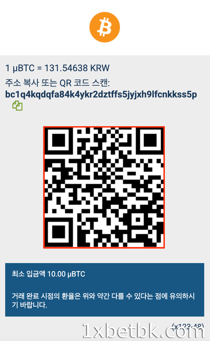 1XBET 베팅 계좌에 돈을 입금하세요